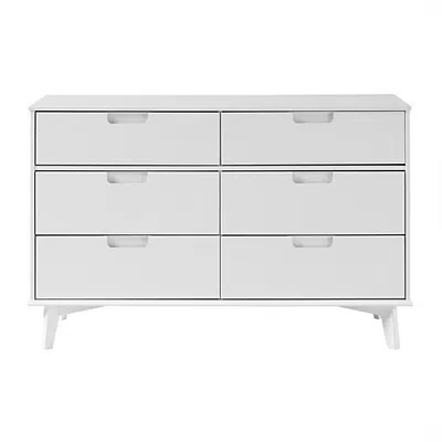 Kirkland's Grooved Handle 6-drawer Dresser In White