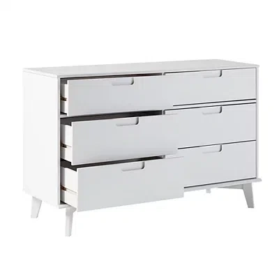 Kirkland's Grooved Handle 6-drawer Dresser In White
