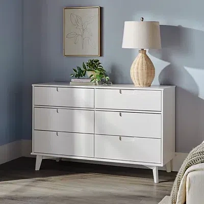 Kirkland's Grooved Handle 6-drawer Dresser In White