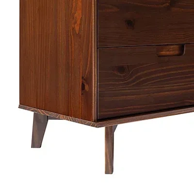 Kirkland's Walnut Grooved Handle 6-drawer Dresser In Brown