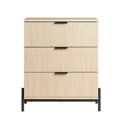 Kirkland's Coastal Oak Reeded 3-drawer Dresser In Neutral