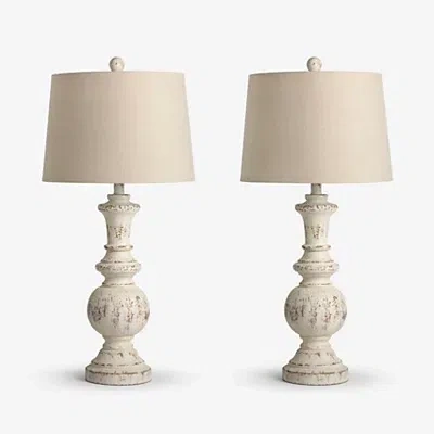 Kirkland's Distressed Cream Adelaide Table Lamps In Multi