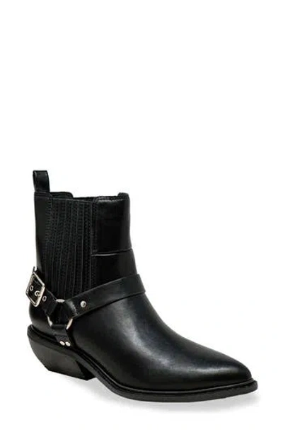 Chase & Chloe Chase And Chloe Yareli Western Buckle Chelsea Boot In Black