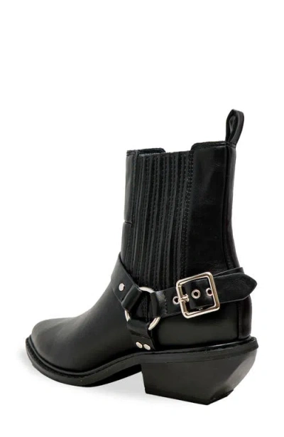 Chase & Chloe Chase And Chloe Yareli Western Buckle Chelsea Boot In Black