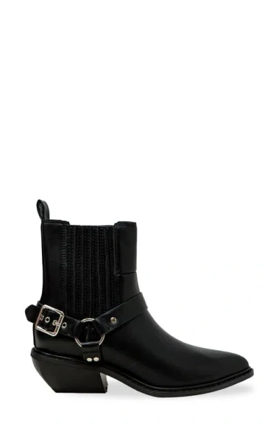 Chase & Chloe Chase And Chloe Yareli Western Buckle Chelsea Boot In Black