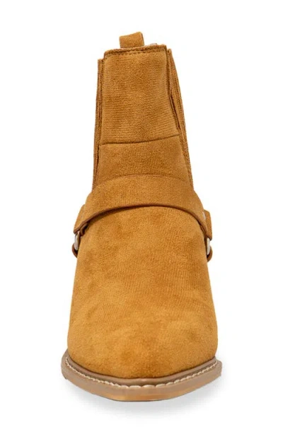 Chase & Chloe Chase And Chloe Yareli Western Buckle Chelsea Boot In Brown