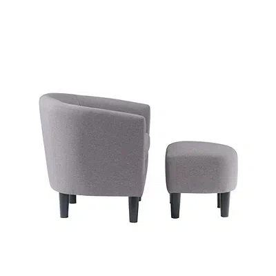 Kirkland's Light Gray Churchill Accent Chair & Ottoman Set In Gray