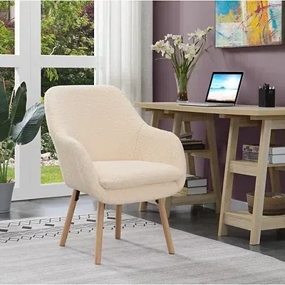 Kirkland's Sherpa Wingback Charlie Accent Chair In White