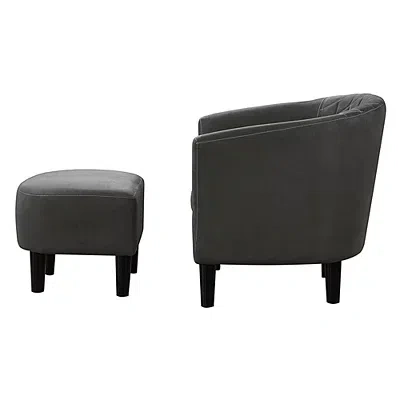 Kirkland's Diamond Tufted Accent Chair & Ottoman Set In Black