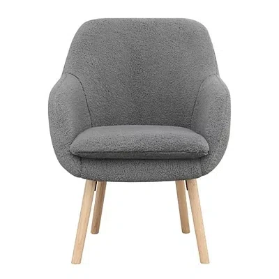 Kirkland's Sherpa Wingback Charlie Accent Chair In Gray