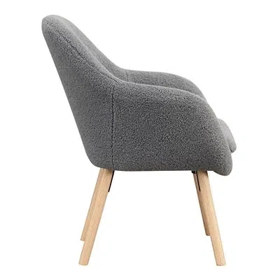 Kirkland's Sherpa Wingback Charlie Accent Chair In Gray
