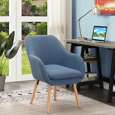 Kirkland's Sherpa Wingback Charlie Accent Chair In Blue
