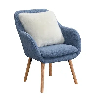 Kirkland's Sherpa Wingback Charlie Accent Chair In Blue