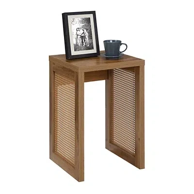 Kirkland's Northfield Brown Rattan Sides Open Accent Table In Brown