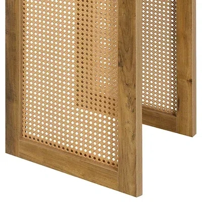 Kirkland's Northfield Brown Rattan Sides Open Accent Table In Brown