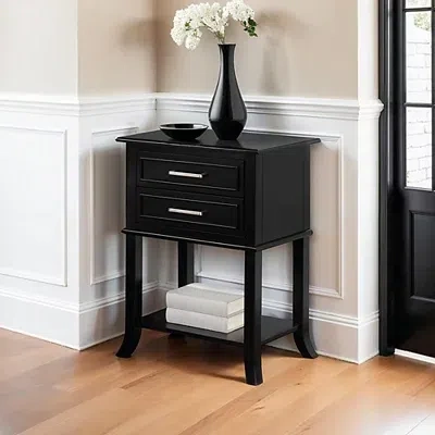 Kirkland's Flared Two-drawer Accent Table In Black