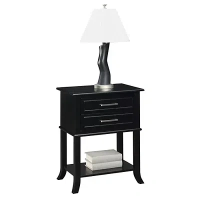 Kirkland's Flared Two-drawer Accent Table In Black