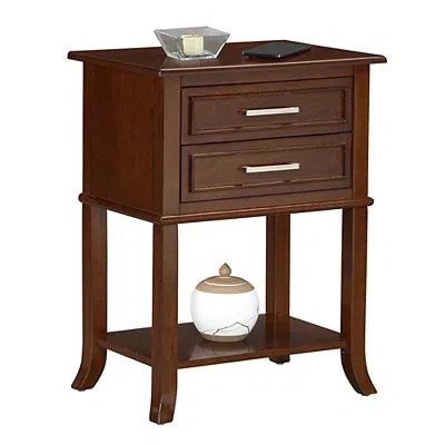 Kirkland's Flared Two-drawer Accent Table In Brown