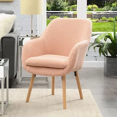 Kirkland's Sherpa Wingback Charlie Accent Chair In Pink