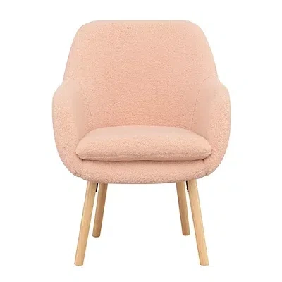 Kirkland's Sherpa Wingback Charlie Accent Chair In Pink