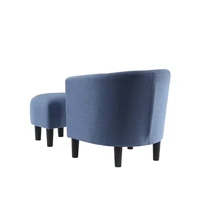 Kirkland's Churchill Accent Chair & Ottoman Set In Blue