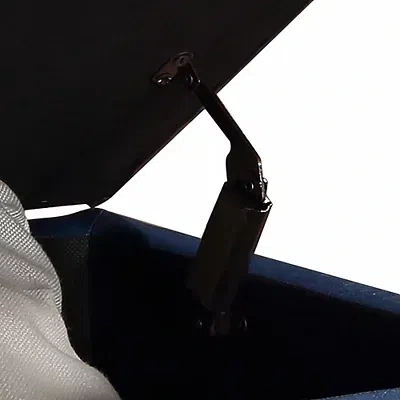 Kirkland's Faux Leather Jessy Storage Ottoman In Blue