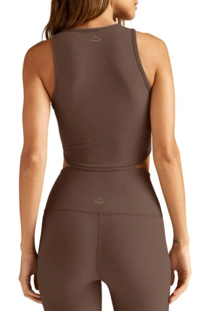 Beyond Yoga Motivate Crop Tank In Brown
