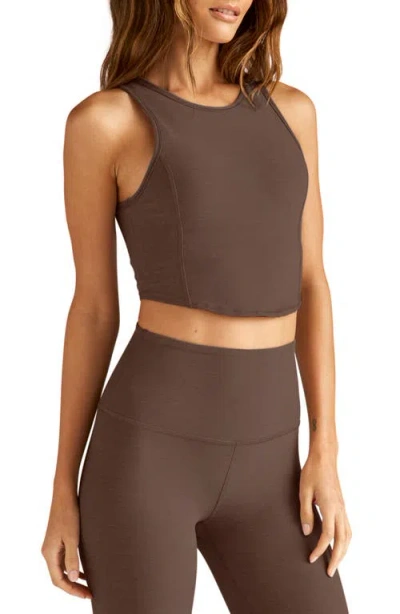Beyond Yoga Motivate Crop Tank In Brown