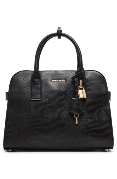 Anne Klein Curved Satchel In Black