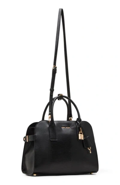 Anne Klein Curved Satchel In Black