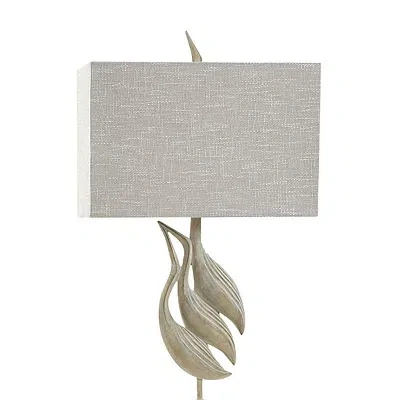 Kirkland's Whitewashed Carved Egrets Floor Lamp In White