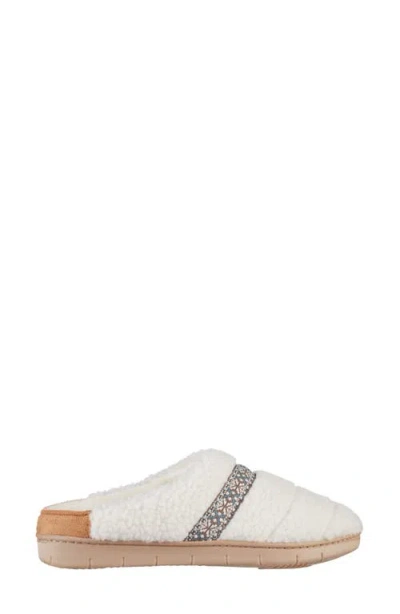 Isotoner Clara Faux Shearling Slipper In White