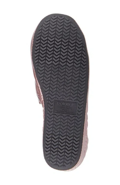 Isotoner Nylon Puffer Slipper In Pink