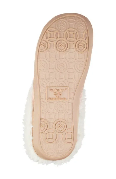 Isotoner Louise Chevron Quilted Faux Shearling Lined Slipper In Sand