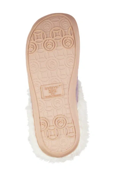 Isotoner Louise Chevron Quilted Faux Shearling Lined Slipper In Purple