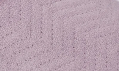 Isotoner Louise Chevron Quilted Faux Shearling Lined Slipper In Purple