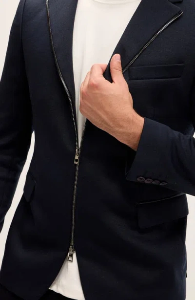 Ron Tomson Notch Lapel Zip Blazer In Multi