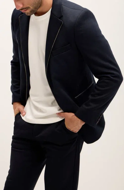 Ron Tomson Notch Lapel Zip Blazer In Multi