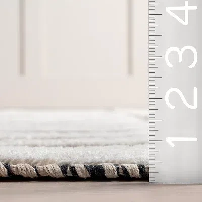 Kirkland's Merrick Tasseled Cotton And Wool Area Rug In Multi