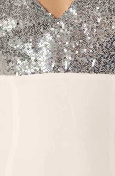 Petal And Pup Petal & Pup Kylie Sequin Embellished Empire Waist Column Dress In White