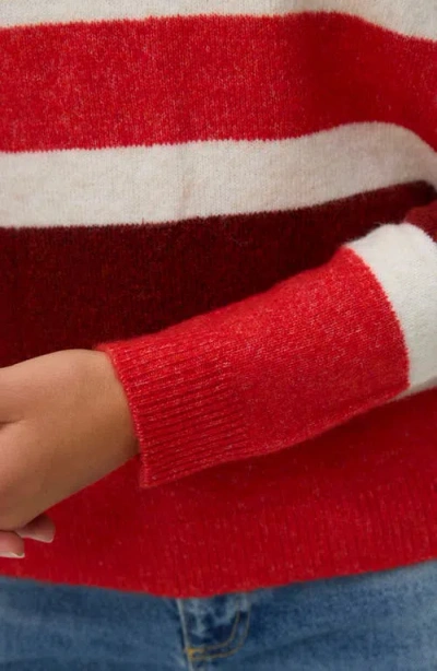 Vero Moda Plaza Colorblock Crewneck Sweater In White