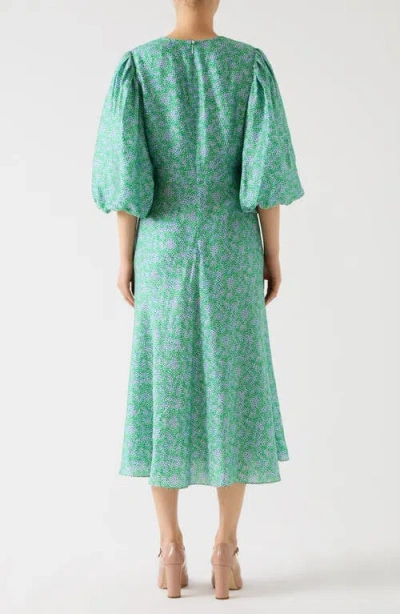 Lk Bennett Lola Birch & Blossom Print Midi Dress