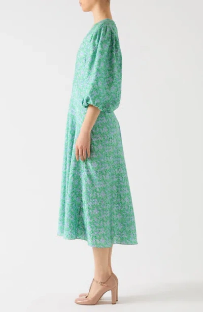Lk Bennett Lola Birch & Blossom Print Midi Dress