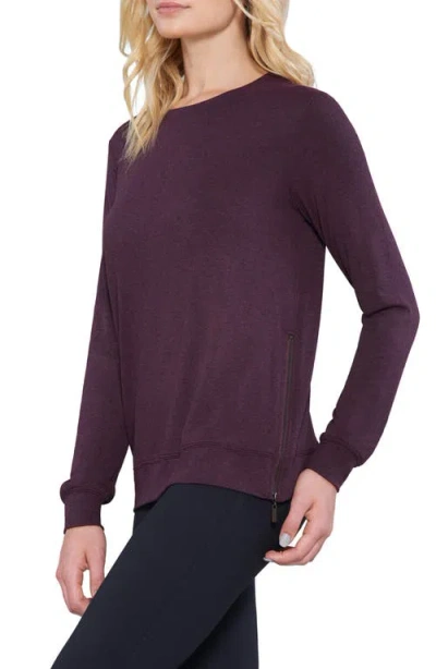 Matty M . Side Zip Sweater In Brown