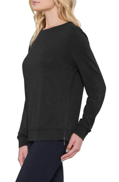 Matty M . Side Zip Sweater In Black