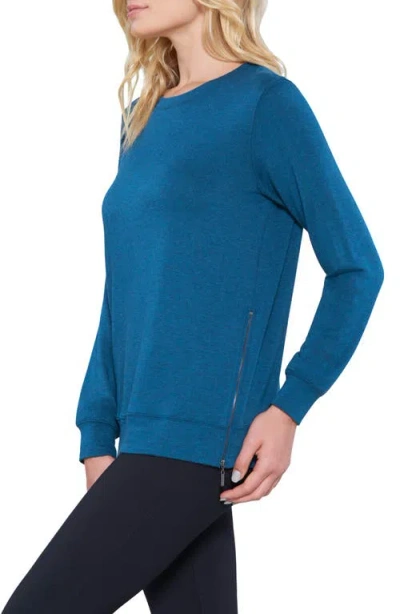 Matty M . Side Zip Sweater In Blue
