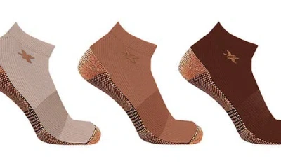 Extreme Fit 3-pack Copper Infused Ankle Length Compression Socks