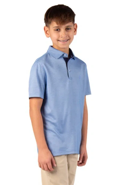 Tailorbyrd Kids' Solid Knit Polo In Blue