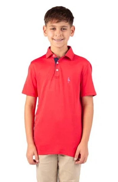 Tailorbyrd Kids' Solid Knit Polo In Red