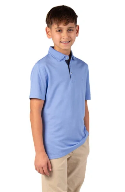 Tailorbyrd Kids' Solid Knit Polo In Blue